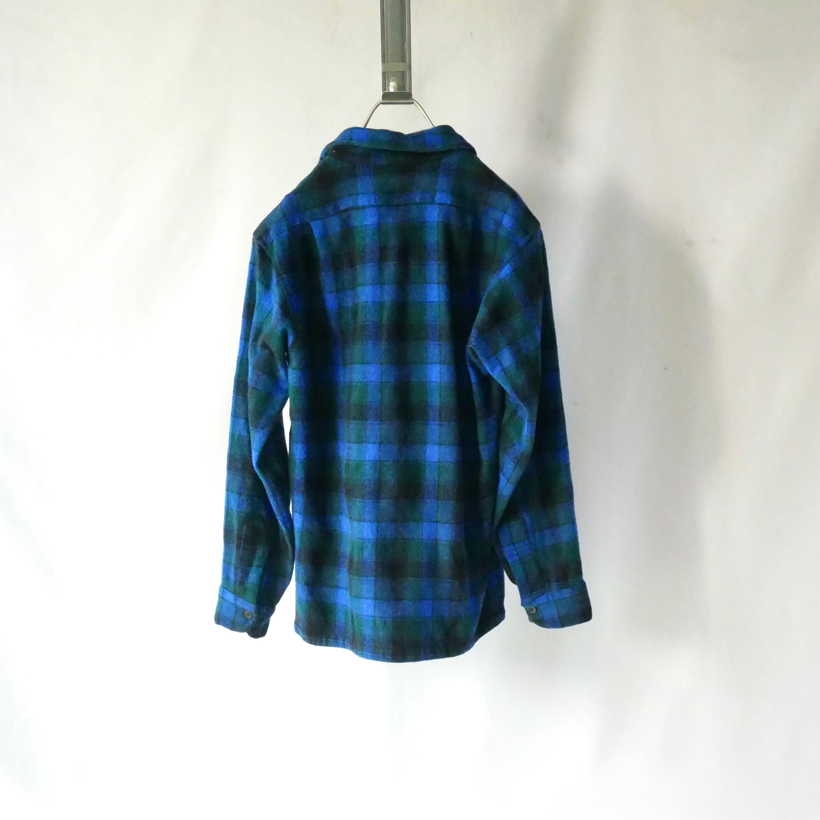 Made in USA 70s pendleton blue green check wool shirt Made in USA 70s pendleton blue green check wool shirt
