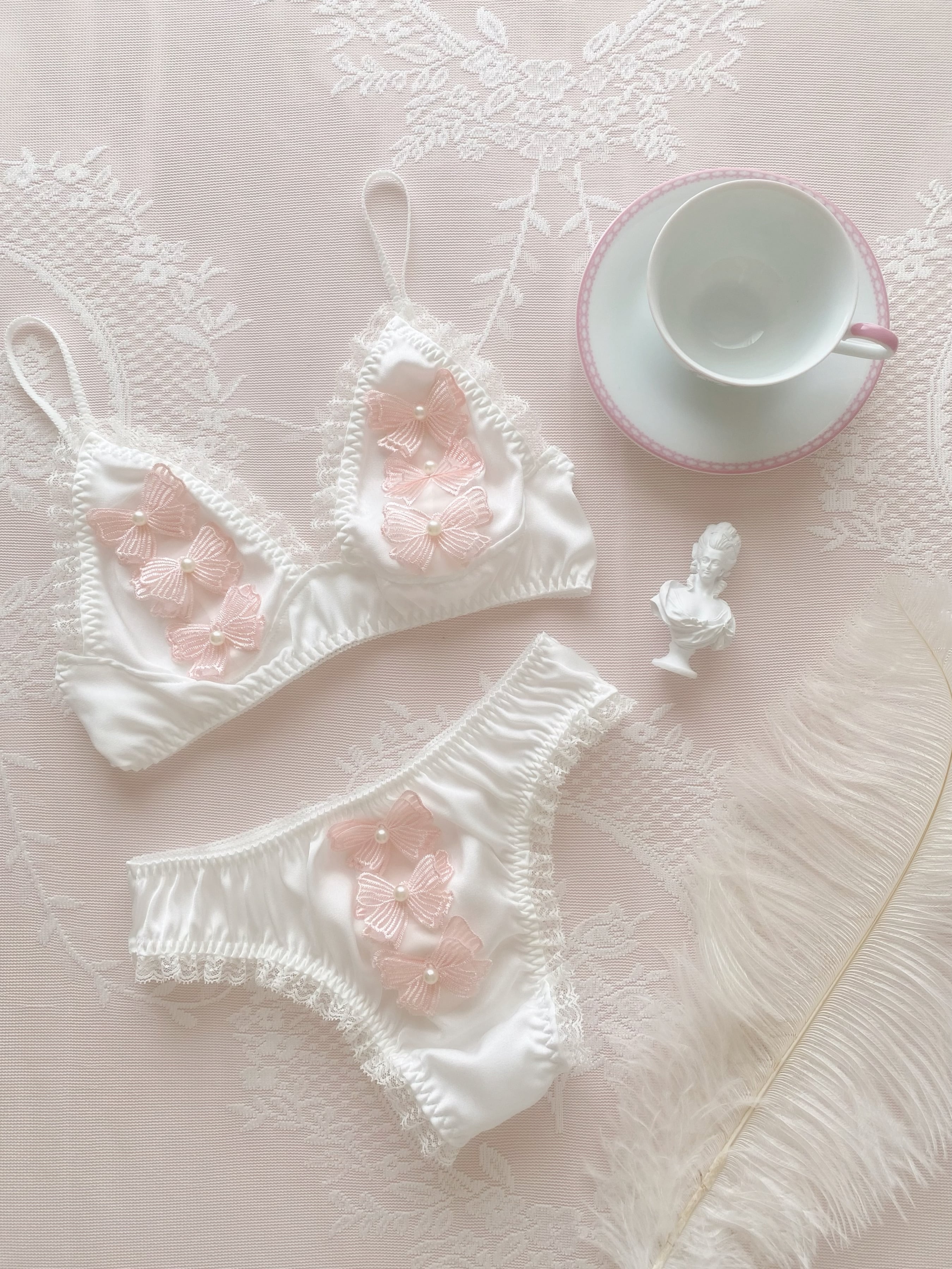 pink ruban lingerie set
