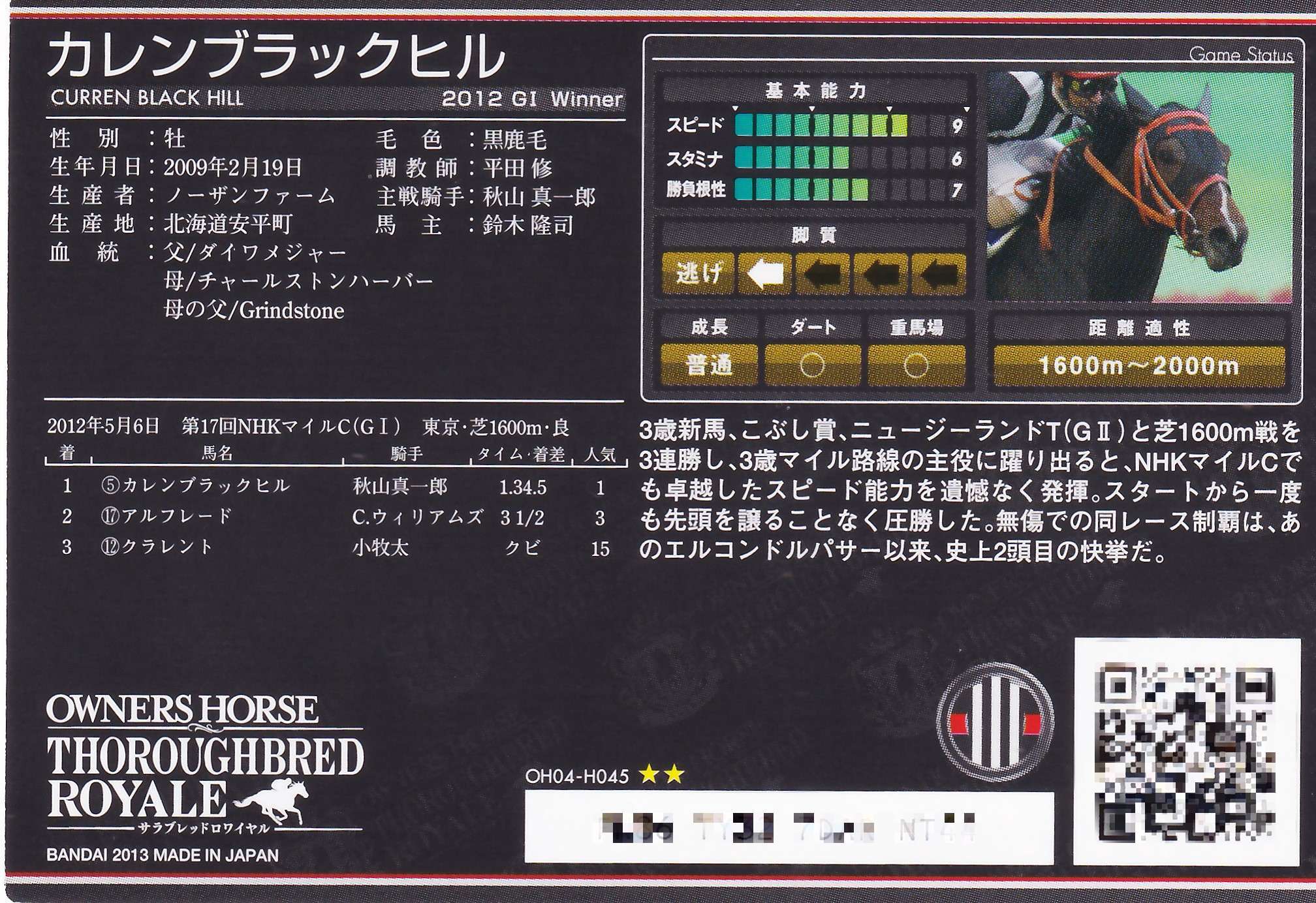 カレンブラックヒル「無傷の頂点に名馬の予感」OH04-H045 | カード