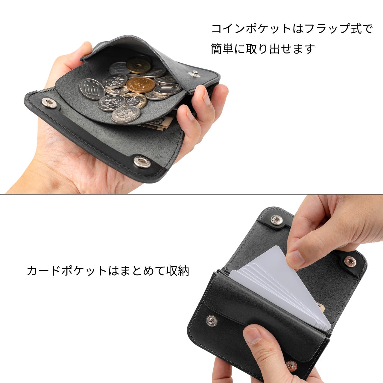 栃木レザー ダブルスタッズ ショートトラッカーウォレット 日本製 Made