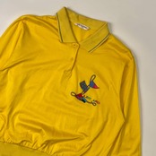 LEONARD SPORT レオナールスポーツ 刺繍デザイン 長袖 ポロシャツ L/イエロー レディース