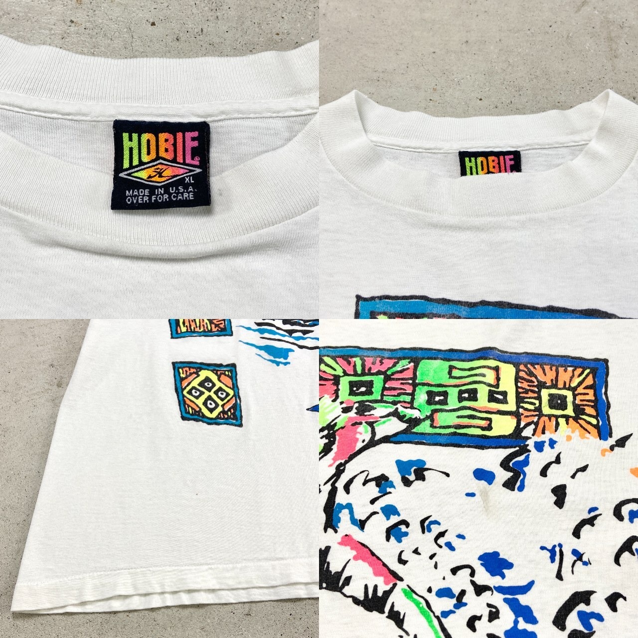 90年代 USA製 HOBIE サーフ マルチプリントTシャツ メンズXL 古着 90s 