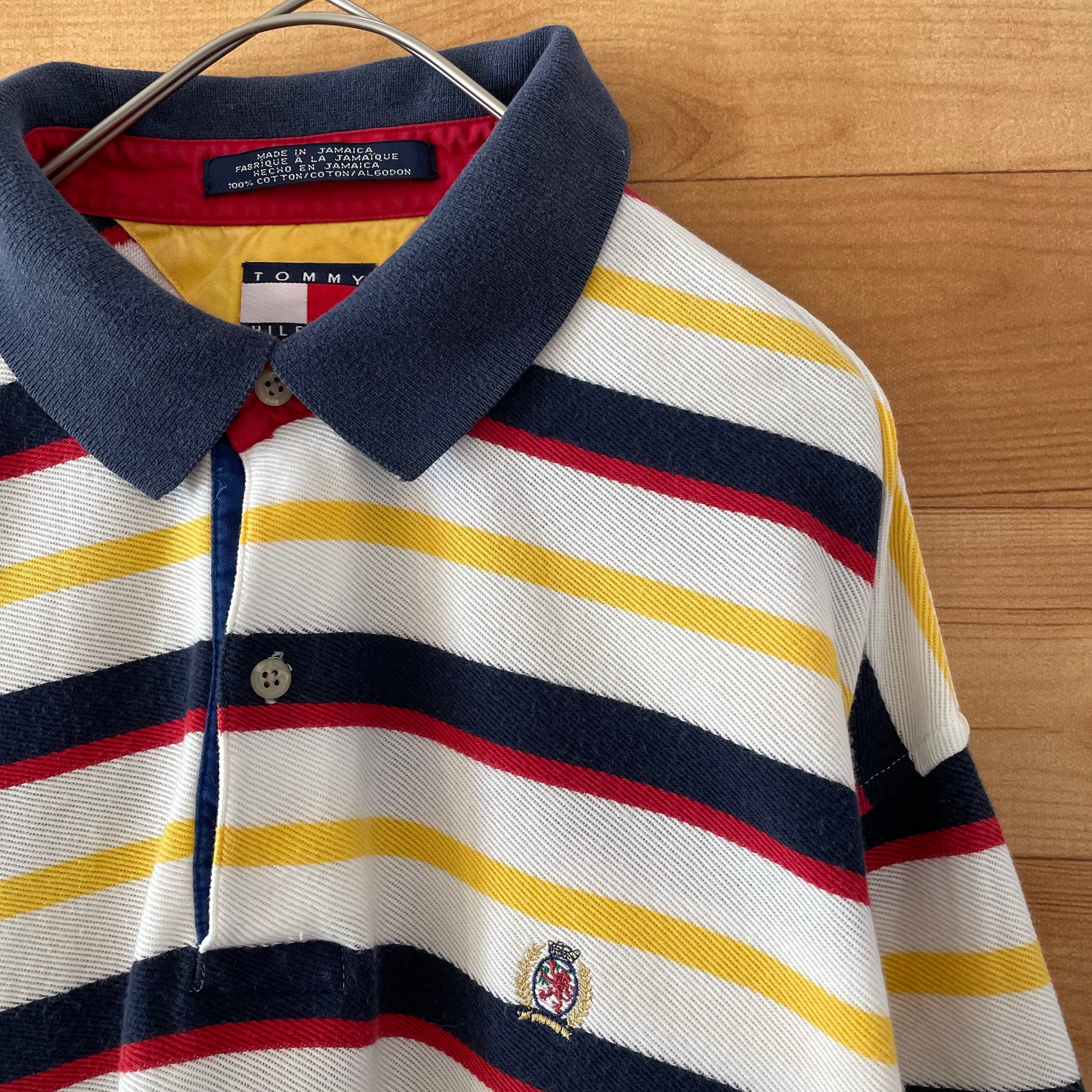 Tommy Hilfiger】90s ジャマイカ製 ポロシャツ ボーダー フラッグタグ