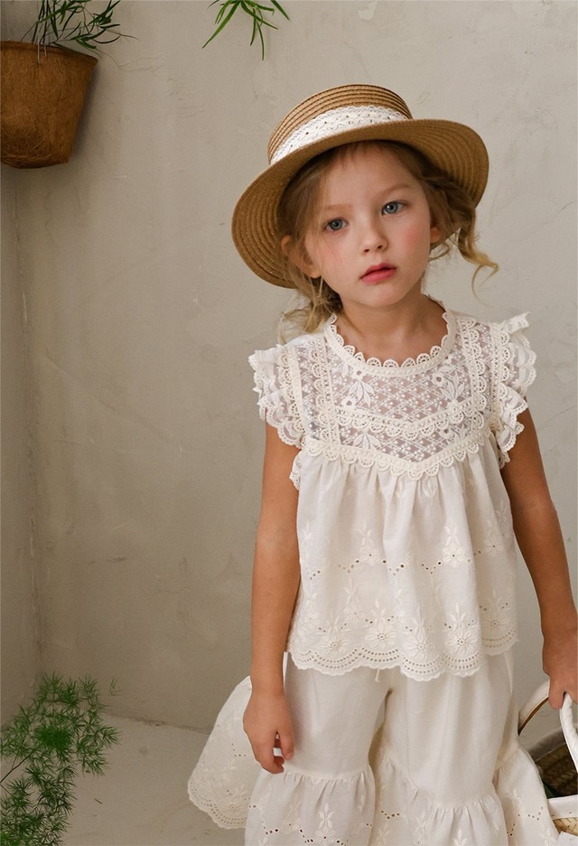 ※お洋服と同梱限定※【5/9〆予約】<flo>  Maisie lace straw Hat