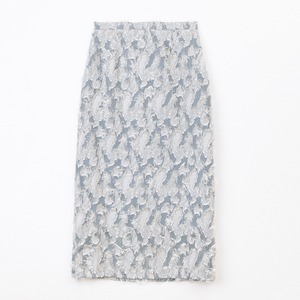 Cut jacquard skirt /light blue