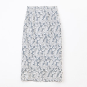 Cut jacquard skirt /light blue