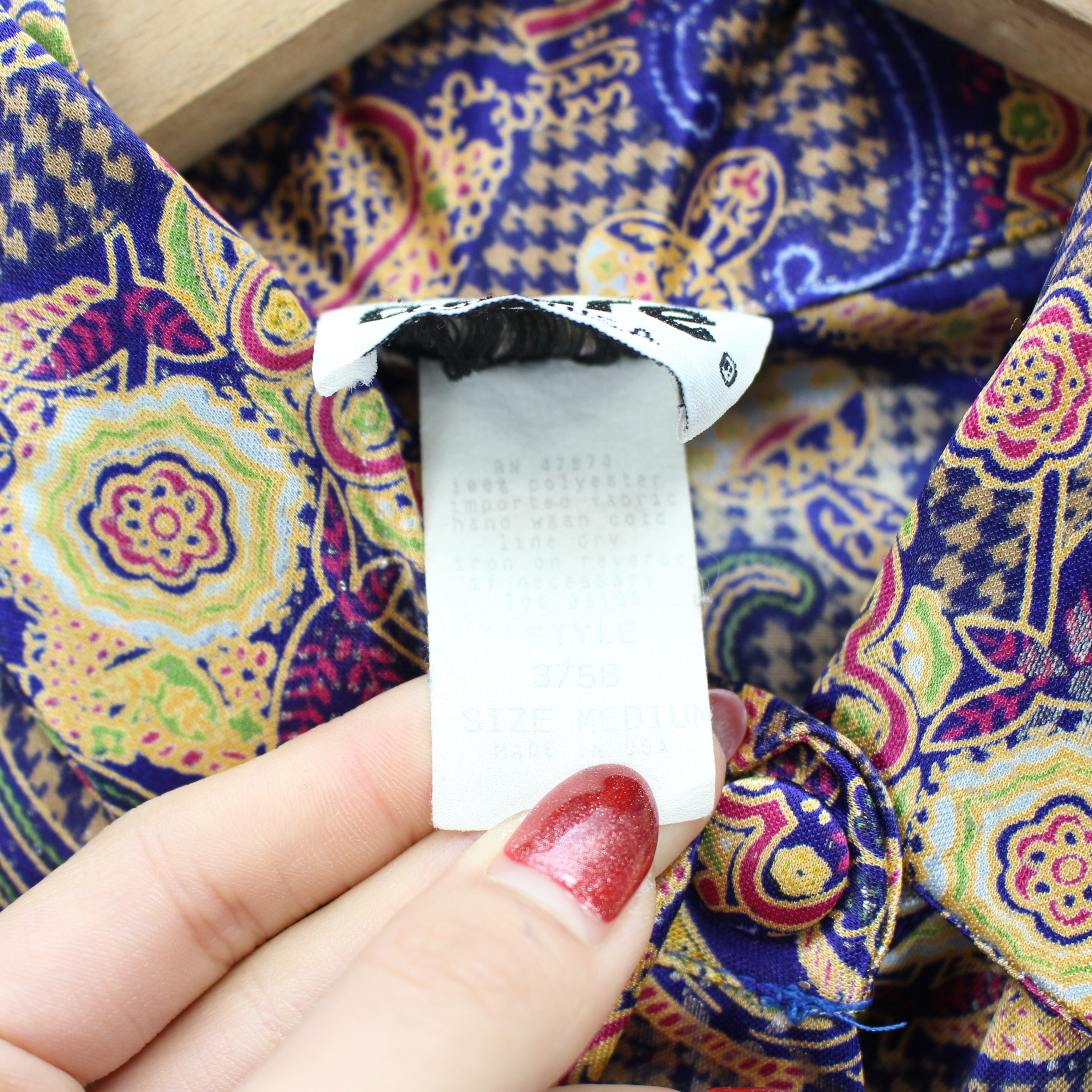 USA VINTAGE orare PAISLEY PATTERNED DESIGN SHIRT MADE IN USA