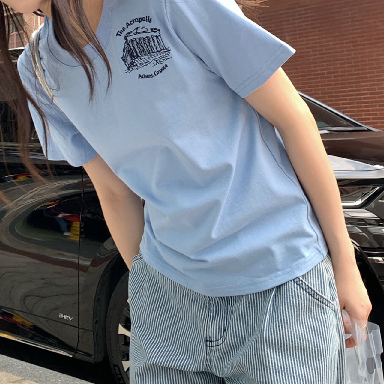 アクロポリスプリントクルーネックTシャツ A02184