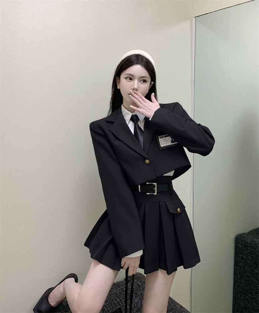 スタイルスリーピーススーツ女性 2023 春の新ファッションネクタイ