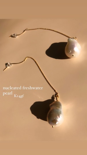 nucleated freshwater pearl　pierce