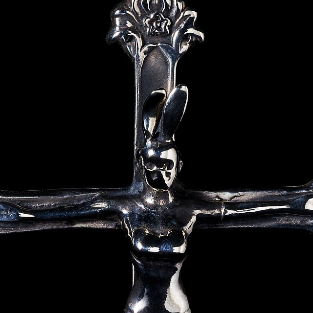 Crucifixion on the bunny girl cross