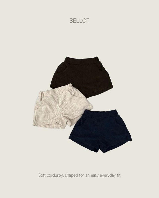 【取寄】bellot｜fore corduroy shorts｜フォーコーデュロイショートパンツ｜XS-2XL｜kids｜26 autumn