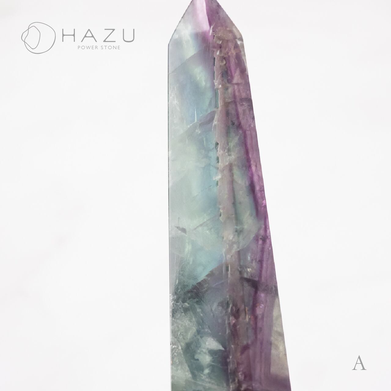 【超美品・ポイント・虹入り】　フローライト（天然石） 一点もの】虹入り透明フローライトポイントA | 天然石HAZU