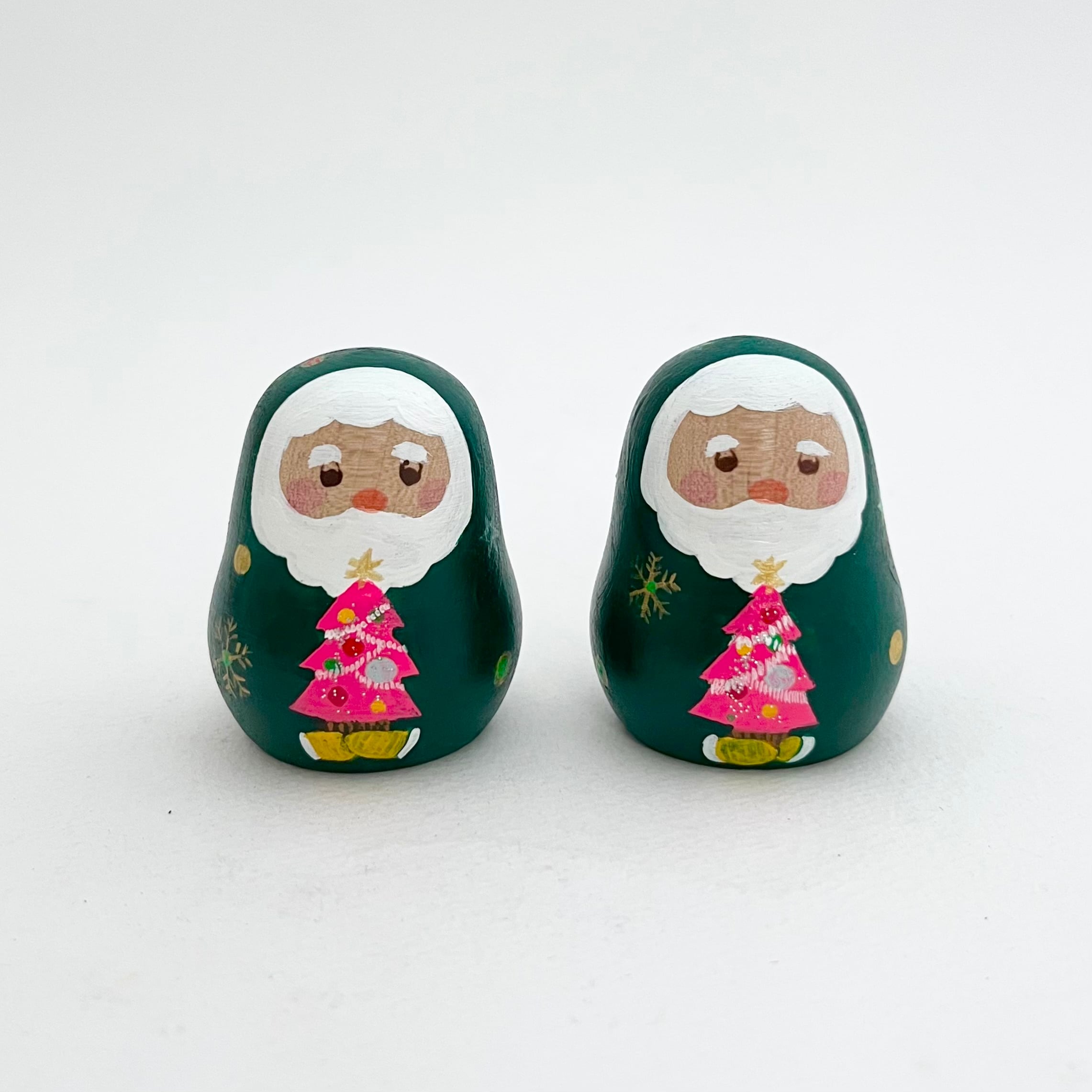 姫だるま（クリスマス/グリーンサンタ）笹原綾工人