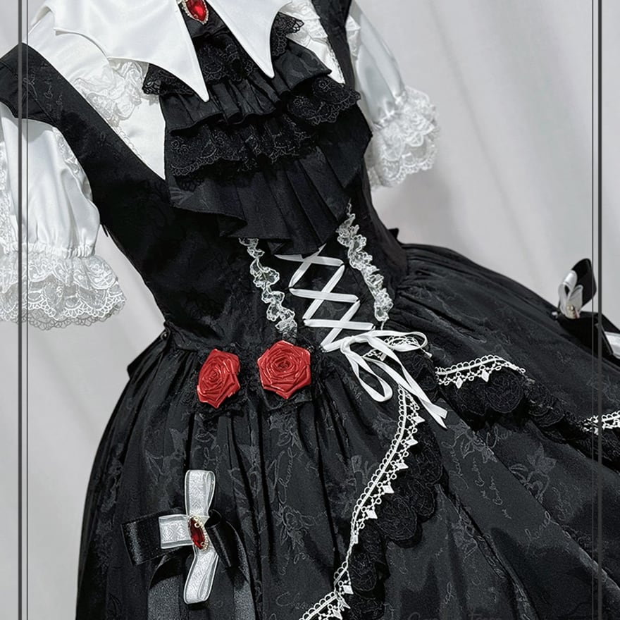 予約販売 王子系 少年装 ワンピース ジャンスカ レースアップ 双子