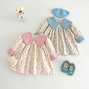 【BABY&KID】秋新作　フラワー柄ワンピース