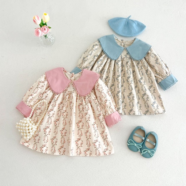 【BABY&KID】秋新作　フラワー柄ワンピース