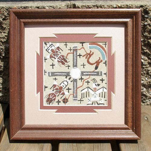 ナバホ族 サンドペインティング（フレーム付き）（Sand Painting