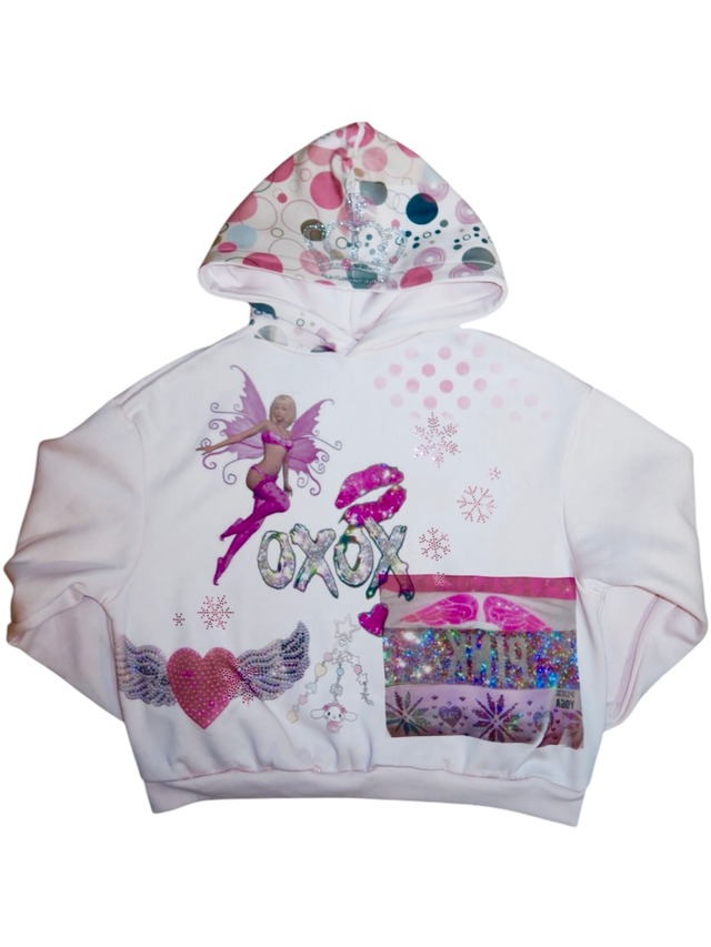 Printed xoxo Hoodie pink y2k