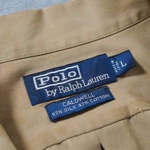 Polo by Ralph Lauren "CALDWELL" open collar shirt Silk Cotton L 古着