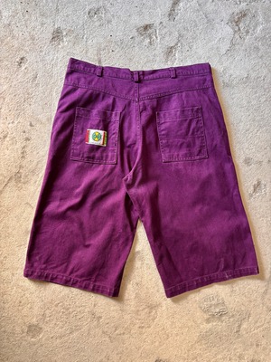 90～00s CROSS COLOURS/Baggy Shorts/XL相当/バギーショ－ツ/ショ－トパンツ/パ－プル/ラスタ/クロスカラ－ズ