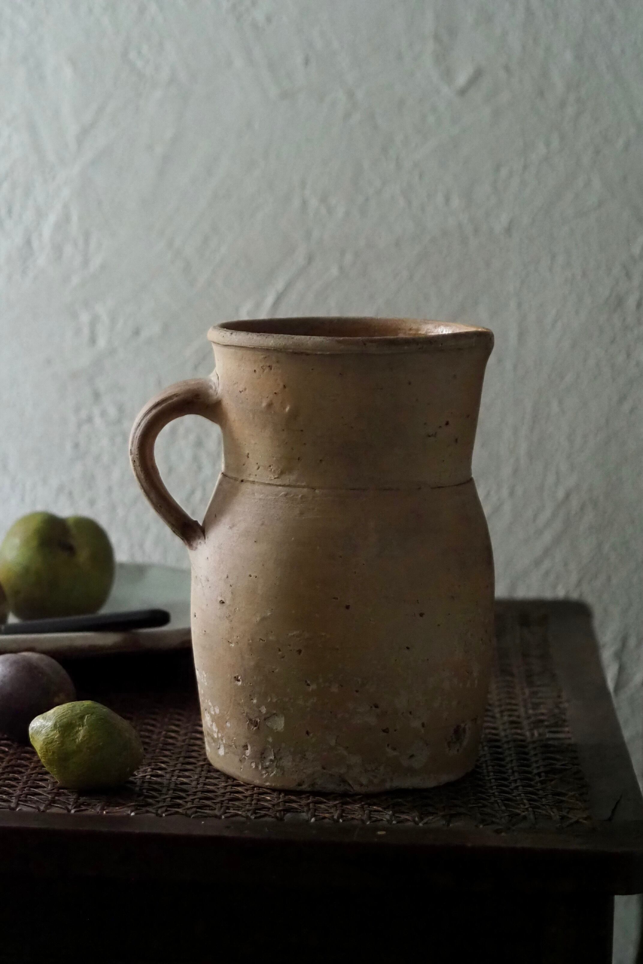 フランス 素焼きのピッチャー No.1-antique pottery pitcher