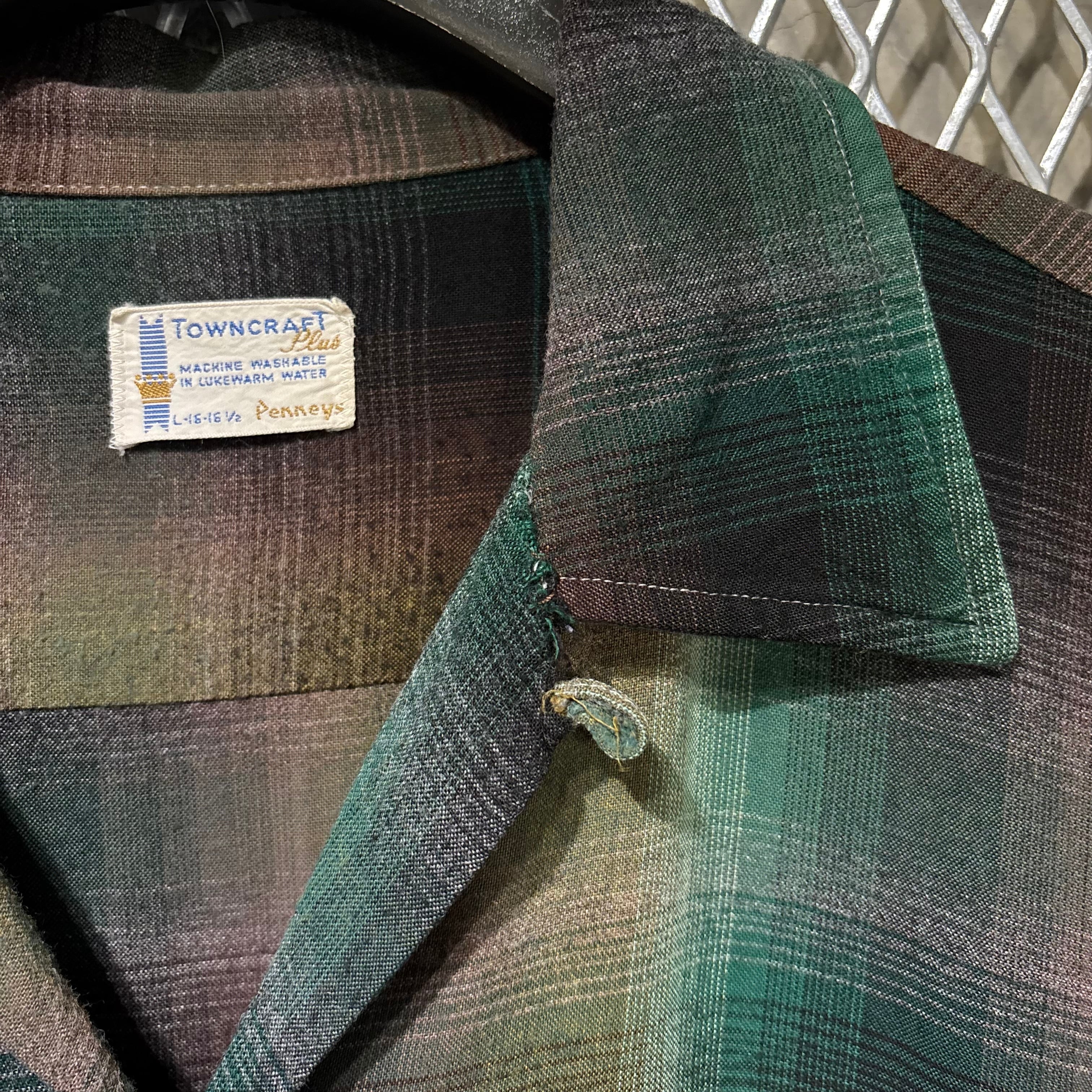 60s【TOWNCRAFT】L/S Rayon Open Coller Shirt | the Holic vintage