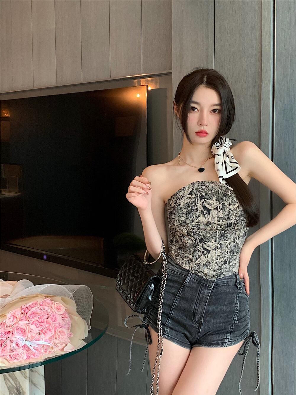 トップス サマーショートブラ 夏物 ピュア ブラックストロベリース13835105676