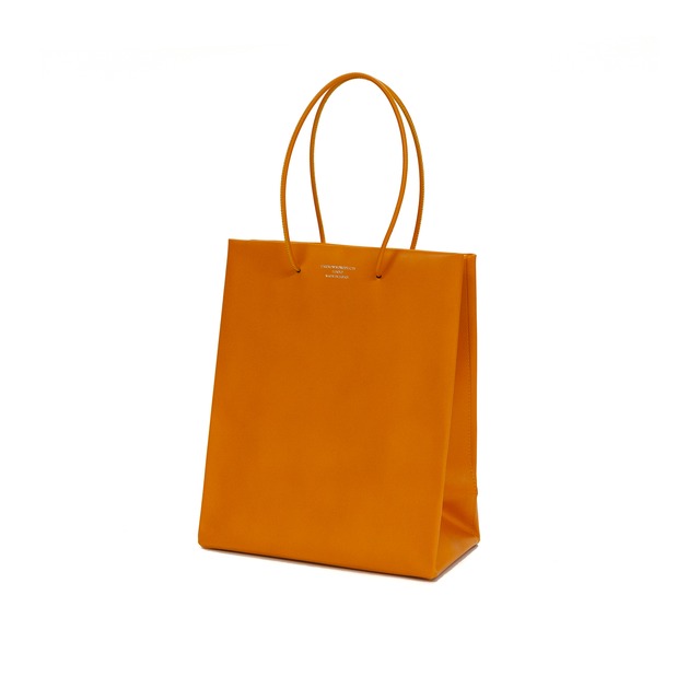 Leather Paper Bag - Orange