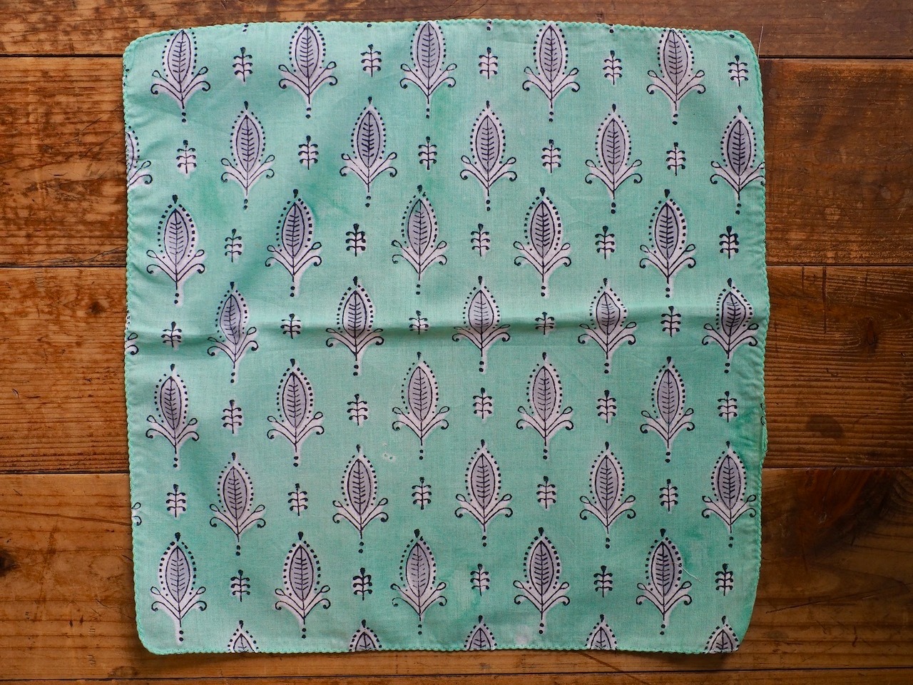 156ri049 Block Print Handkerchief b28