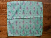 156ri049 Block Print Handkerchief b28