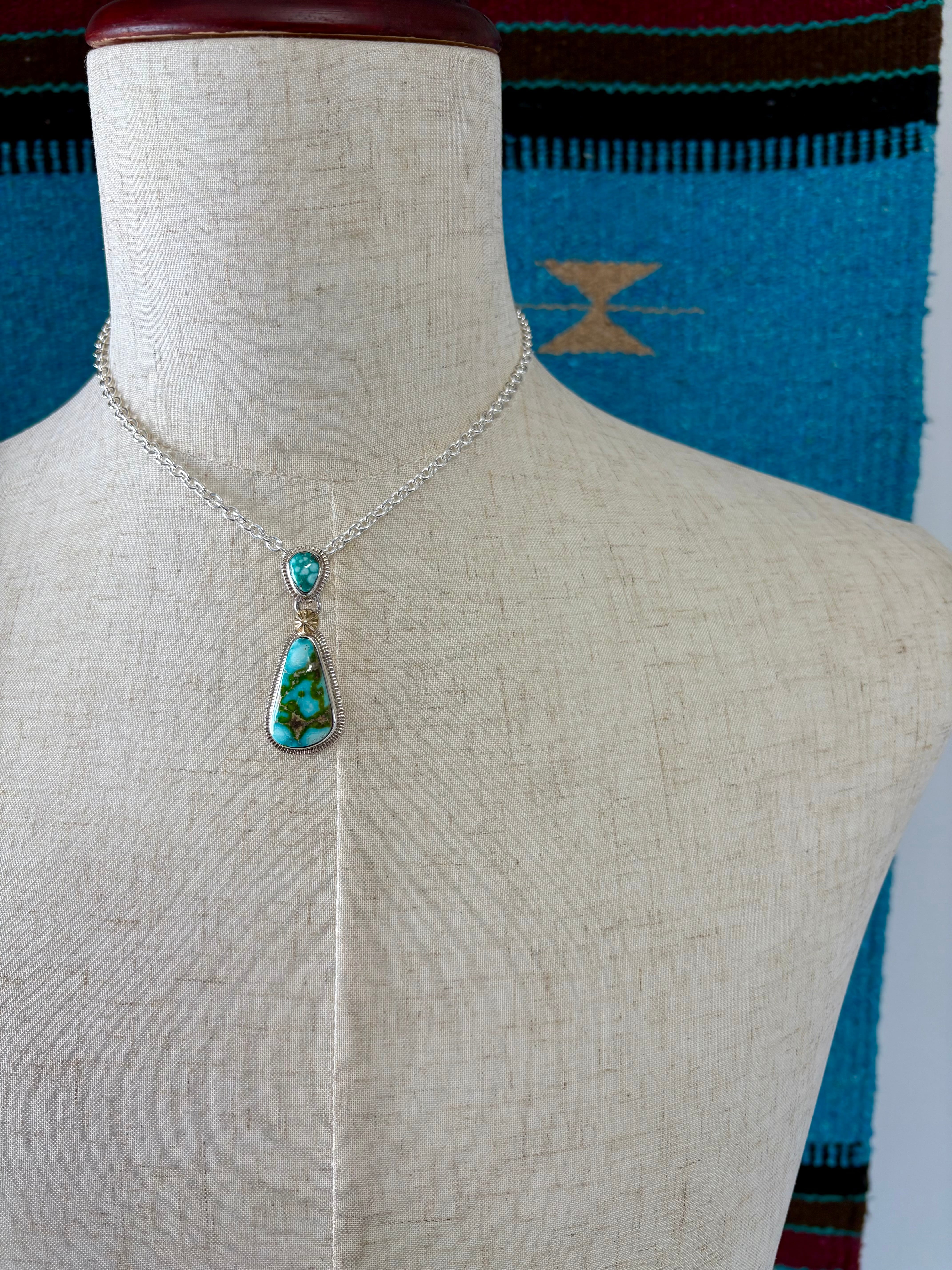 Sonoran Gold & White Water 18k concho pendant top | Sunset＆Eagle