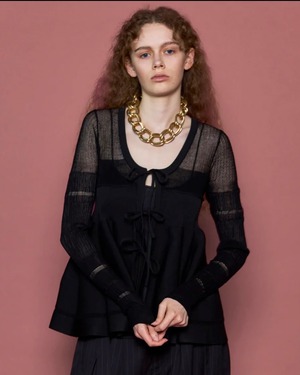 【MAISON SPECIAL】Sheer Peplum Cardigan
