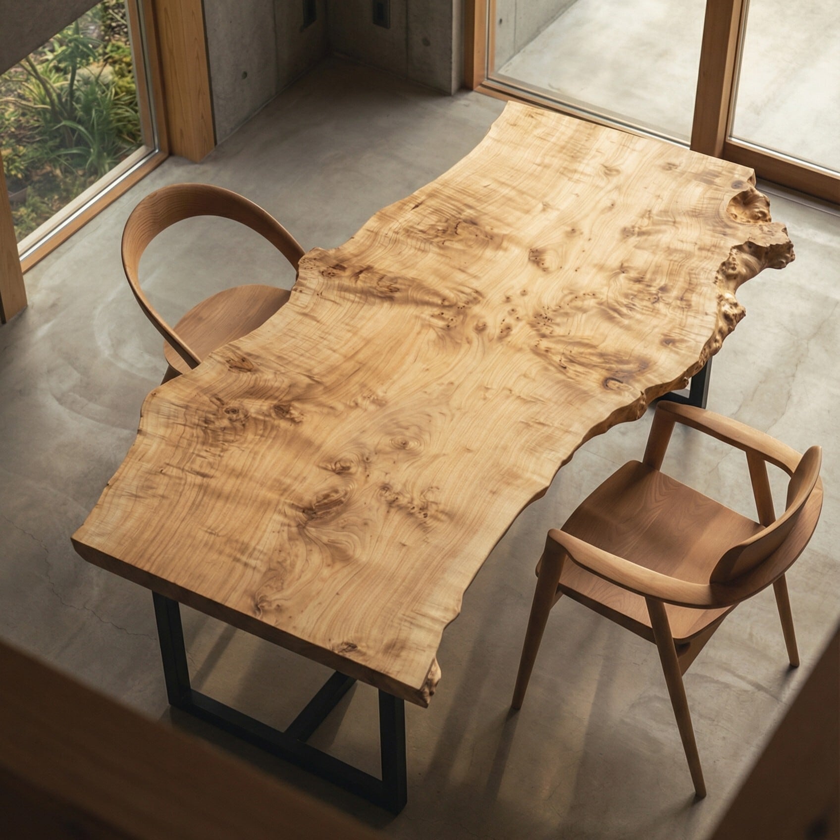 【早い者勝ち！SALE！】ポプラ　一枚板テーブル　店舗什器　アイアン脚 早い者勝ち！SALE！】ポプラ 一枚板テーブル 店舗什器 アイアン脚 早い