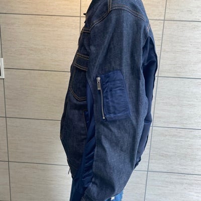 sacai×A.P.C.　サカイ　アーペーセー　21SS BLOUSON EIMI MA-1 ドッキング デニム ジャケット 21-0293S 　 179cm63kg　S【表参道t04】 | ブランド古着Brooch powered by BASE