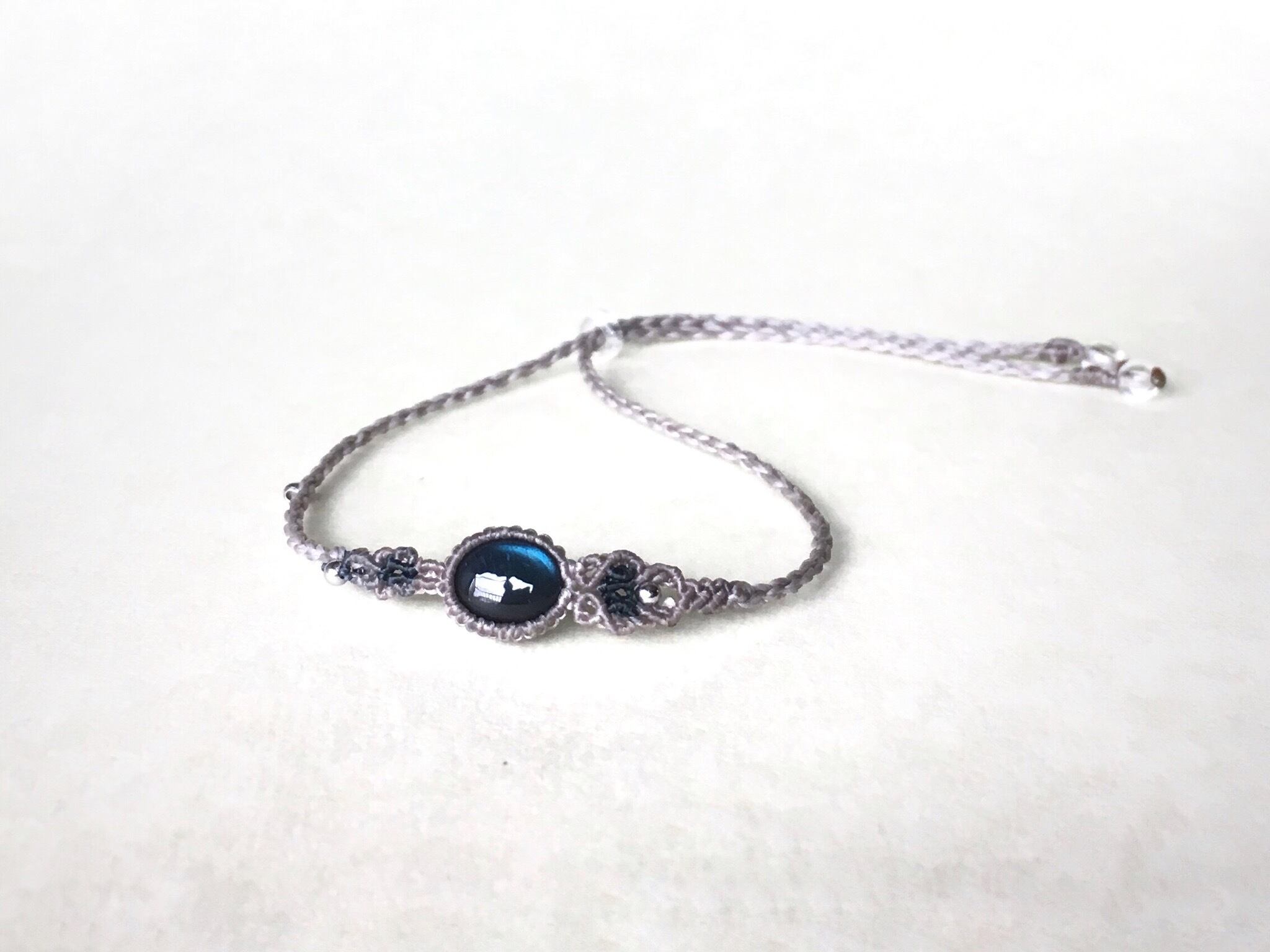 ラブラドライト macrame bracelet