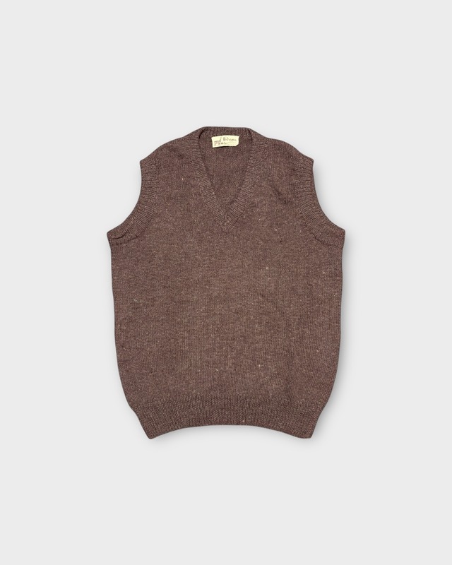 【VINTAGE】1990’s Hand Made “Fetrama” Alpaca Knit Vest Brown