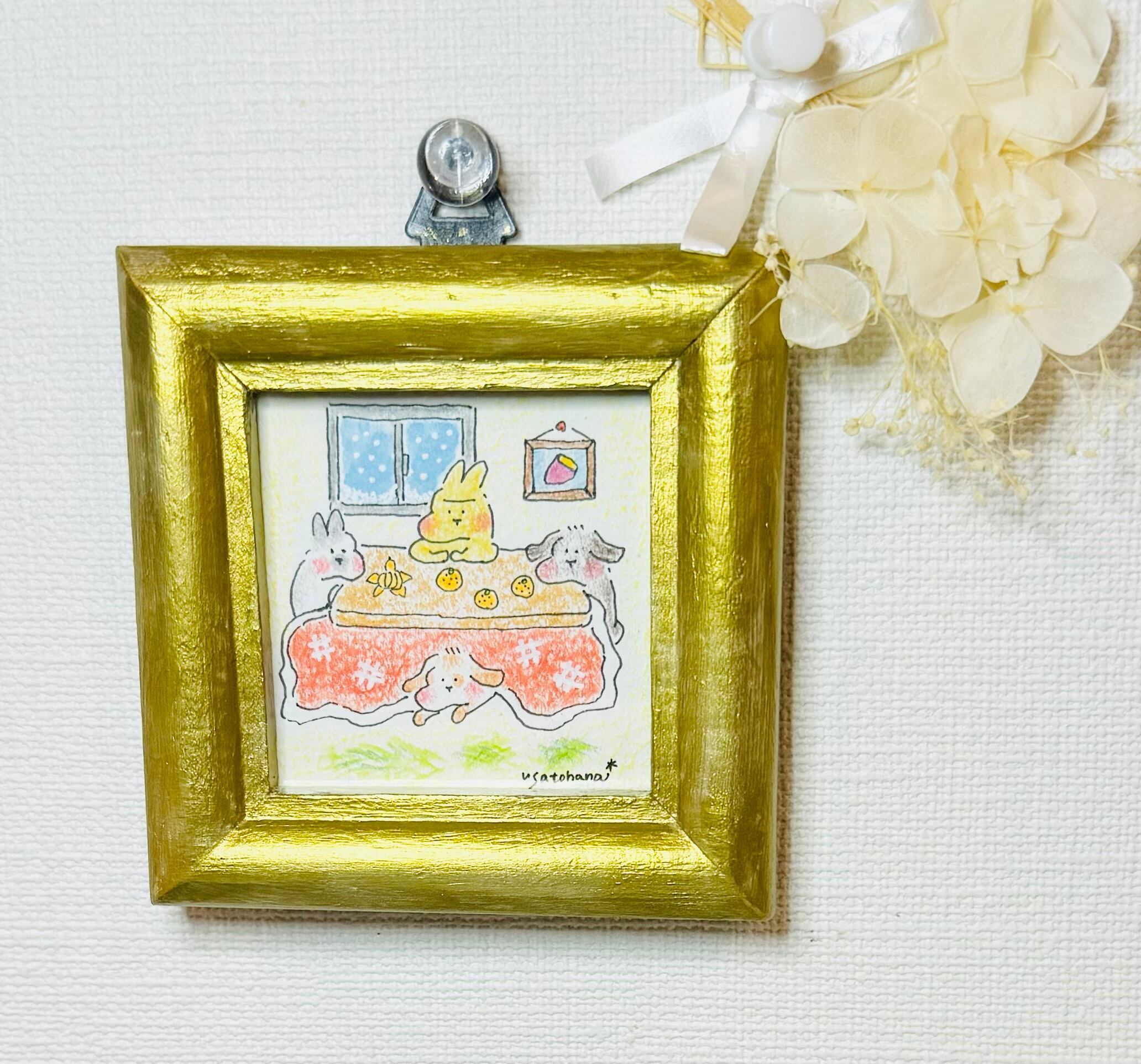 うさぎ 狼 happy sweet time 創作 オリジナル 原画 手描き アート原画】うさぎと夢の中ーhappy anniversary twin - 70m(naomi