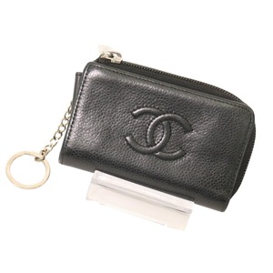 CHANEL シャネル ココマーク  キャビアスキン キーケース　カードケース ブラック A-7227