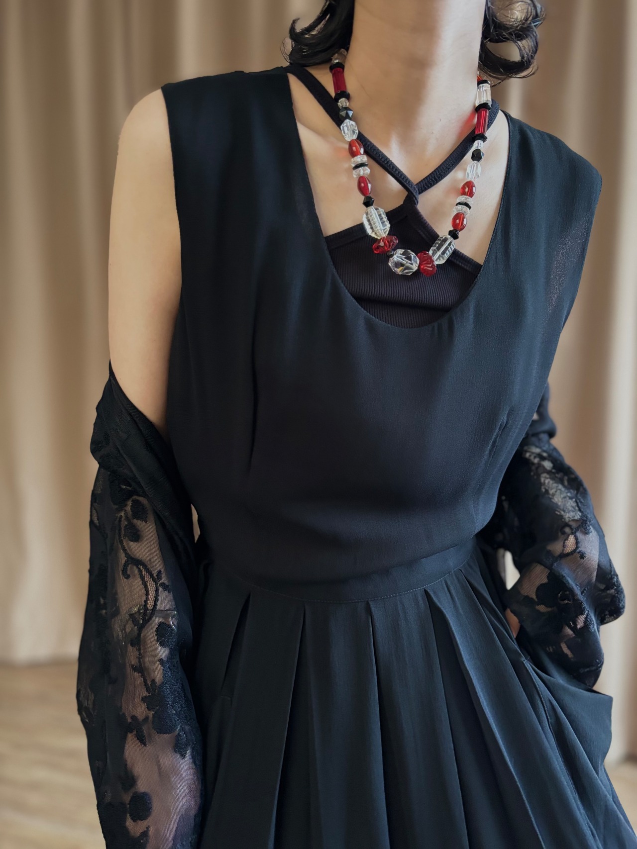 vintage contrast design necklace-5139-7