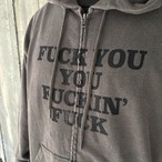 RIVERSIDE BASE 「FUCKIN' FUCK」FULLZIP HOODIE FADE BLACK