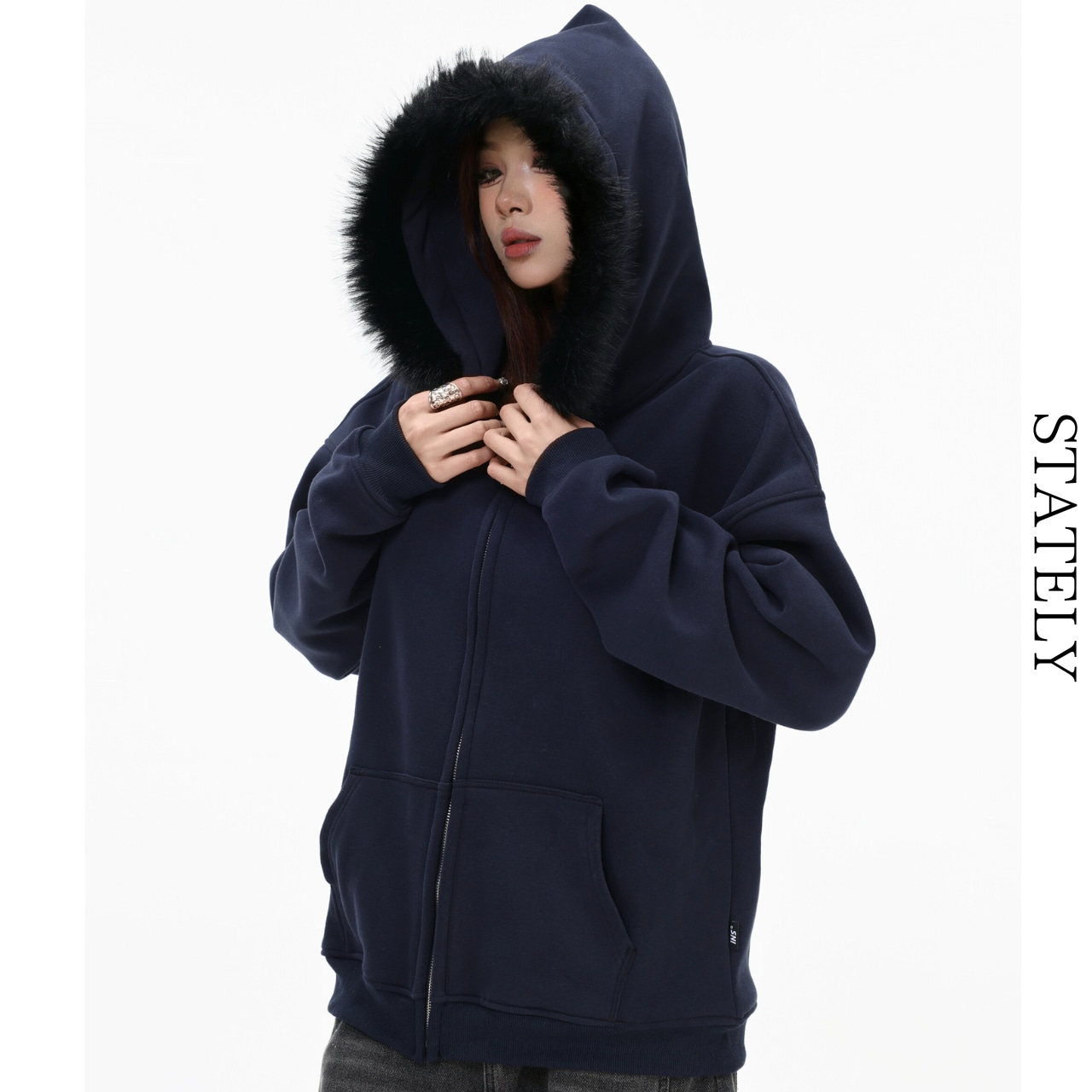 Faux Fur Zip Hoodie/3color_O13・画像6