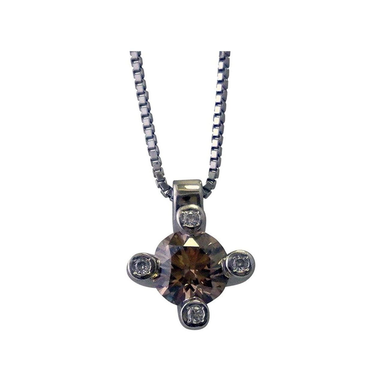 プラチナ・ブラウンダイヤモンドネックレス BD-0.702ct D-0.01ct カシケイ BROWN DIAMOND ONE STONE 人気 おしゃれ シンプル 輝き 専用ケース付き 保証書付き