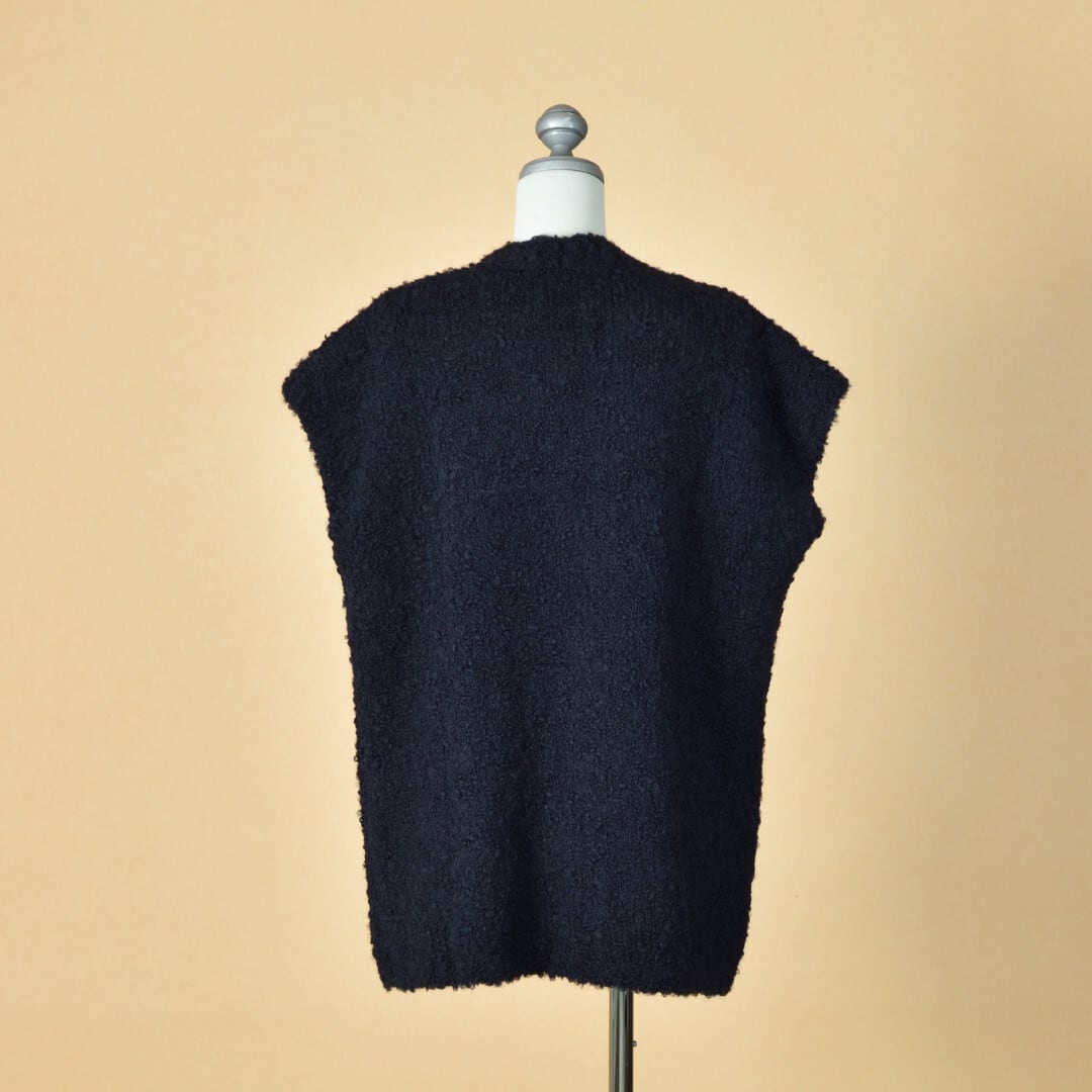 maison de soil メゾンドソイル ブークレVネックベスト・3900 ダークネイビー