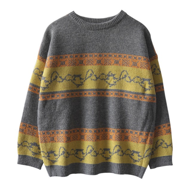 レオパードニットトレーナー