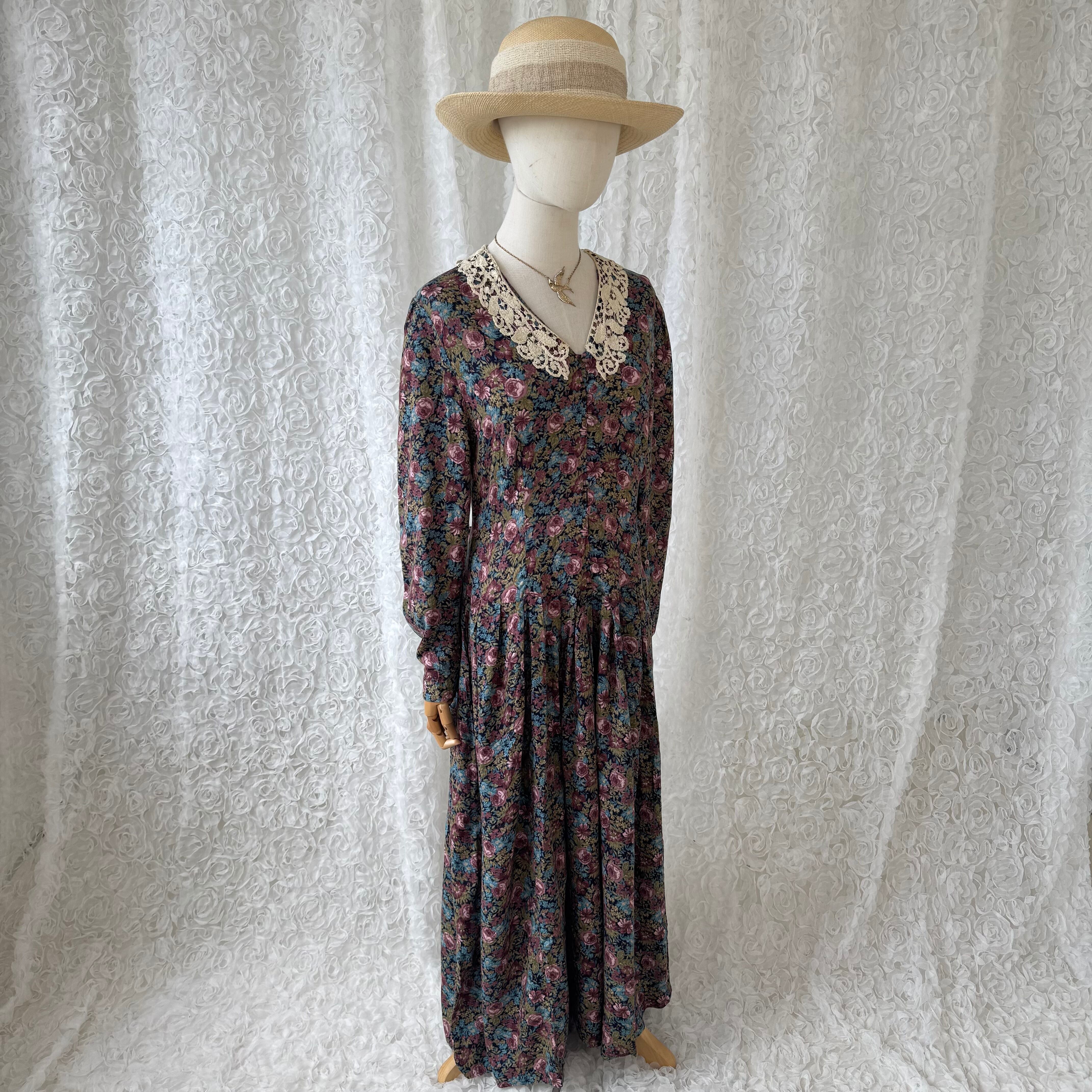希少Laura Ashley ローラアシュレイ 英国製ヴィンテージ花柄ワンピース
