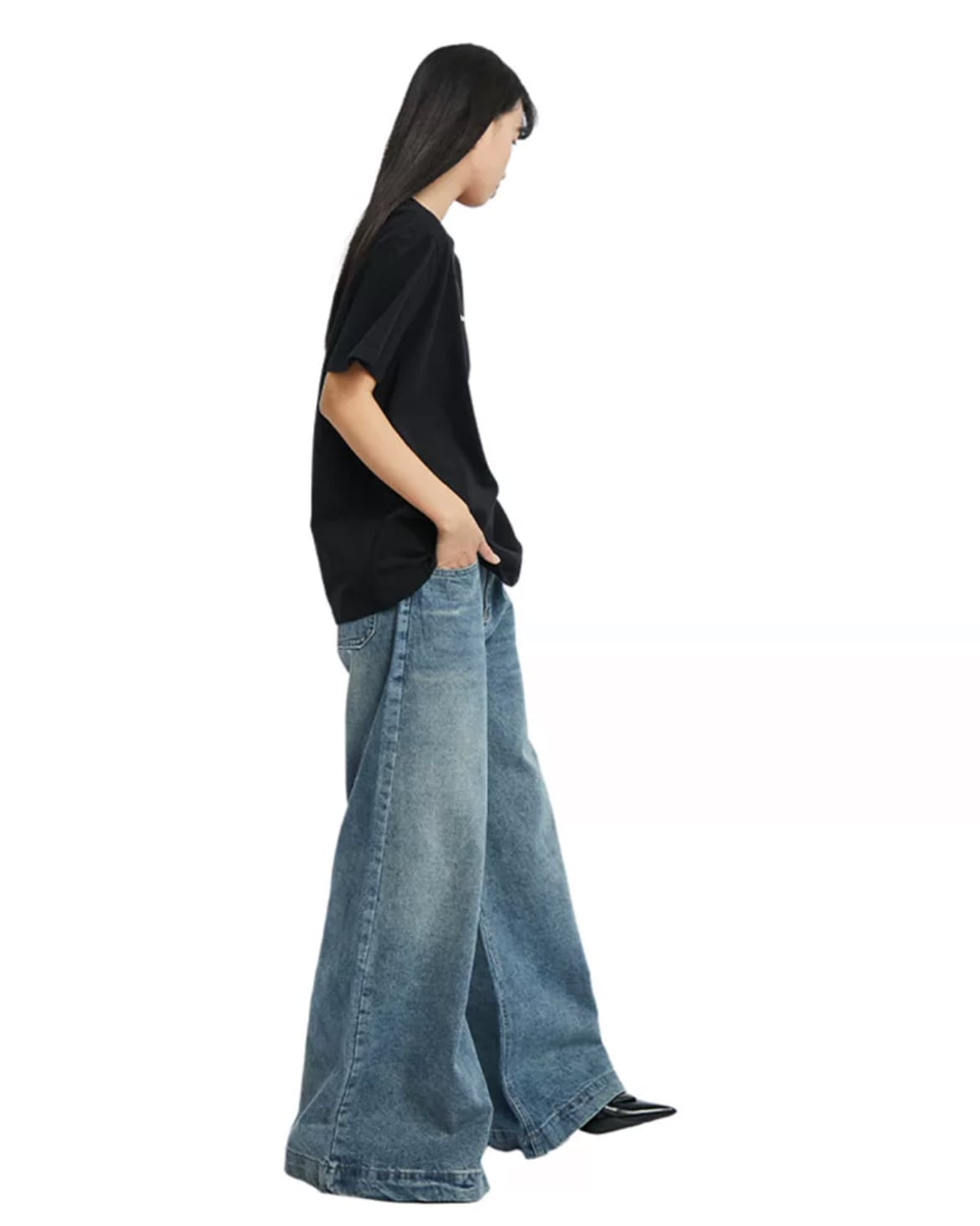 LAL PROJECT wash wide denim pants | PAY ID