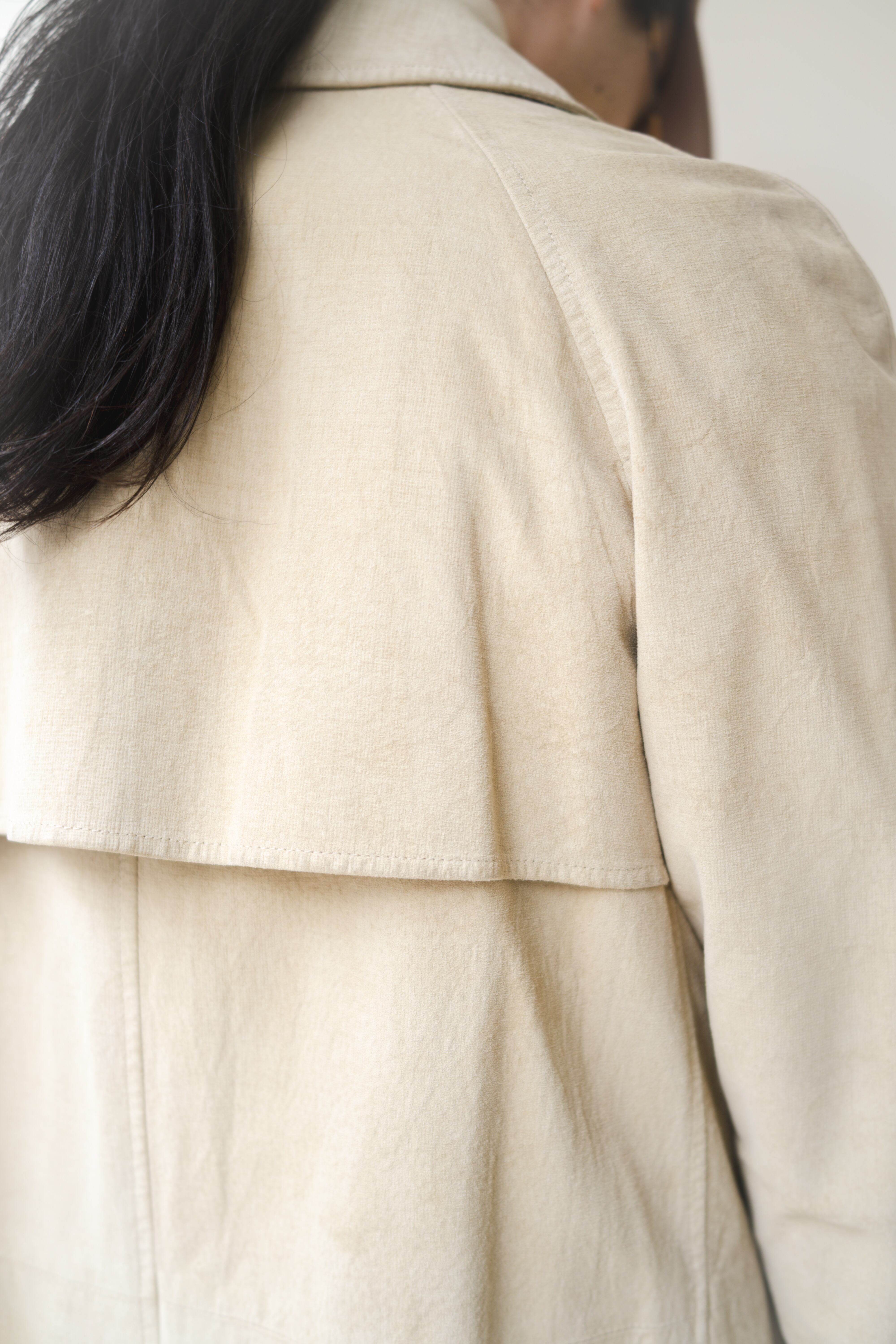 00AW] Yves Saint Laurent Rive Gauche Embossed Pig Suede Raglan