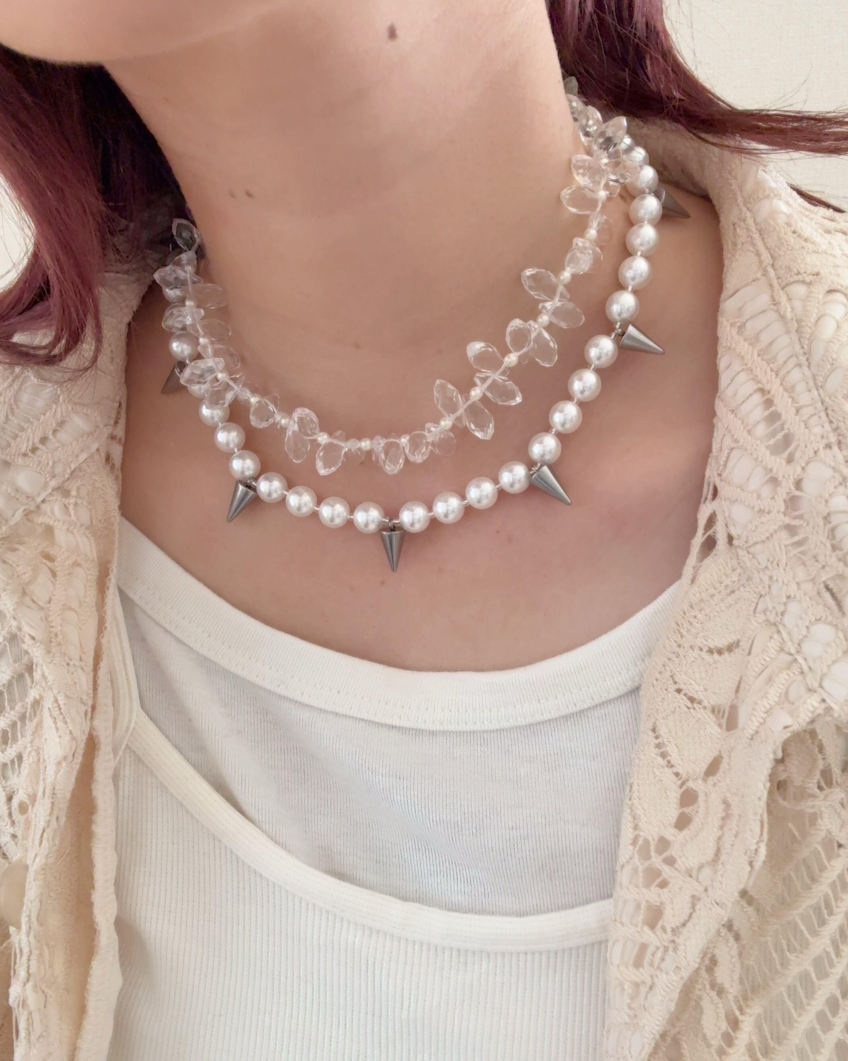 spike pearl necklace | saze
