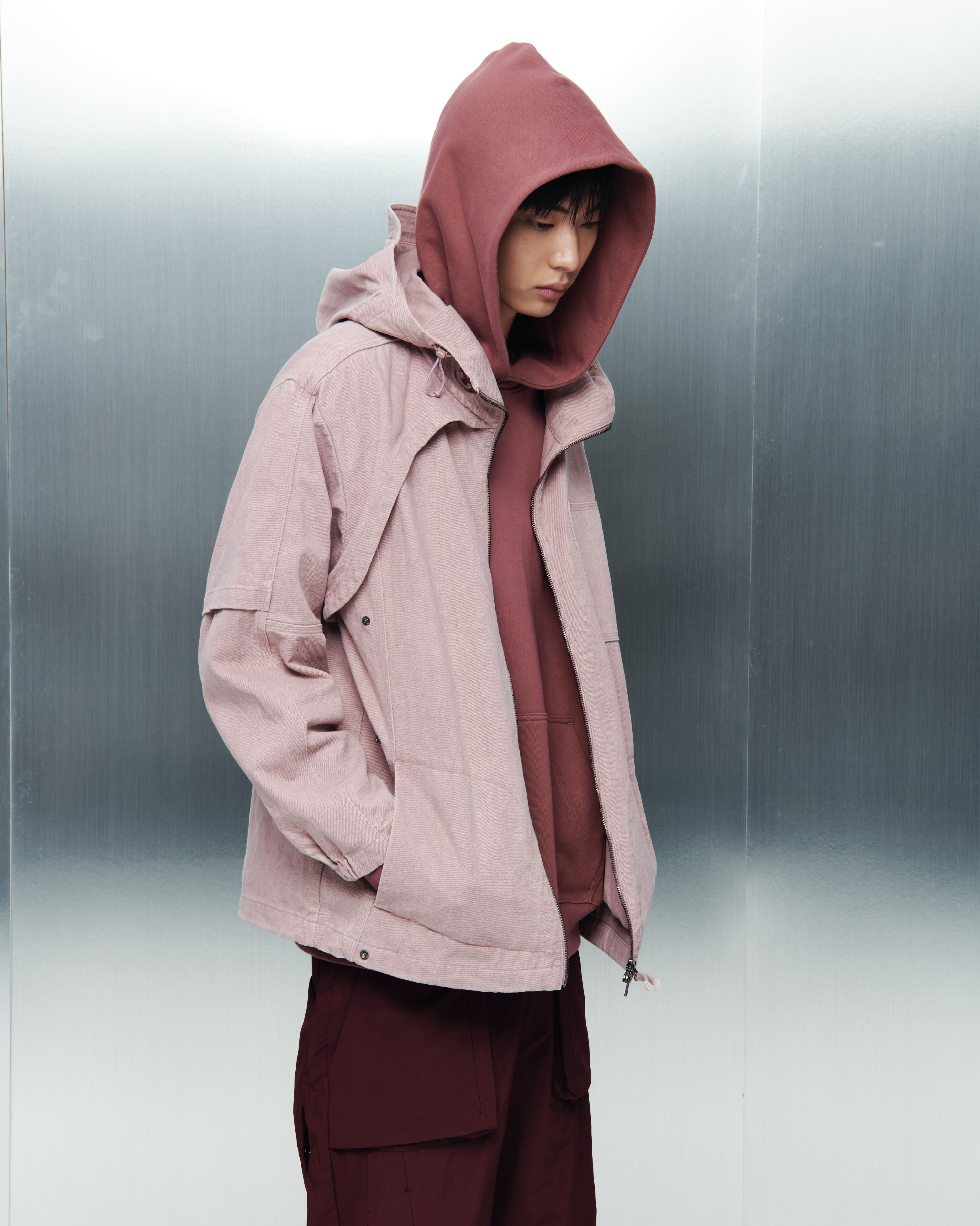 saby SUEDE HARING TON JACKET 代官山Ｏ定価7万　美品 SAN SAN GEAR] COTTON WASHED HOODIE JACKET [ASH PINK] 正規品 韓国